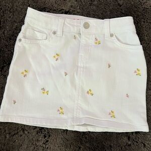 Cat & Jack White Mini Skirt with Floral Accents